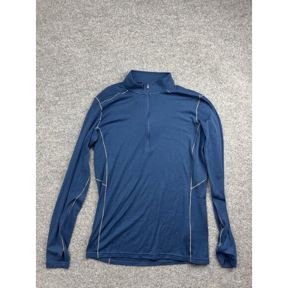 Kuhl Shirt Mens Large Blue Quarter Zip Mock Neck Long Sleeve Performance Active - Picture 1 of 6